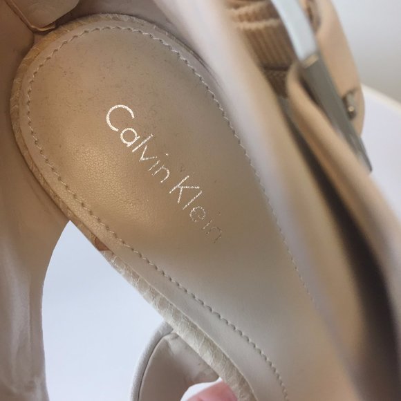 Calvin Klein Marisa Wedge Heels, Size 7.5, Ivory - Picture 7 of 10